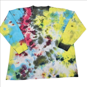 NWOT Stallone Custom Tye Dyed Long Sleeve V Neck T Shirt Size 16